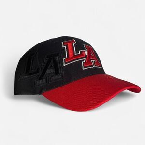Black and red Super Bull Los Angeles embroidered baseball cap